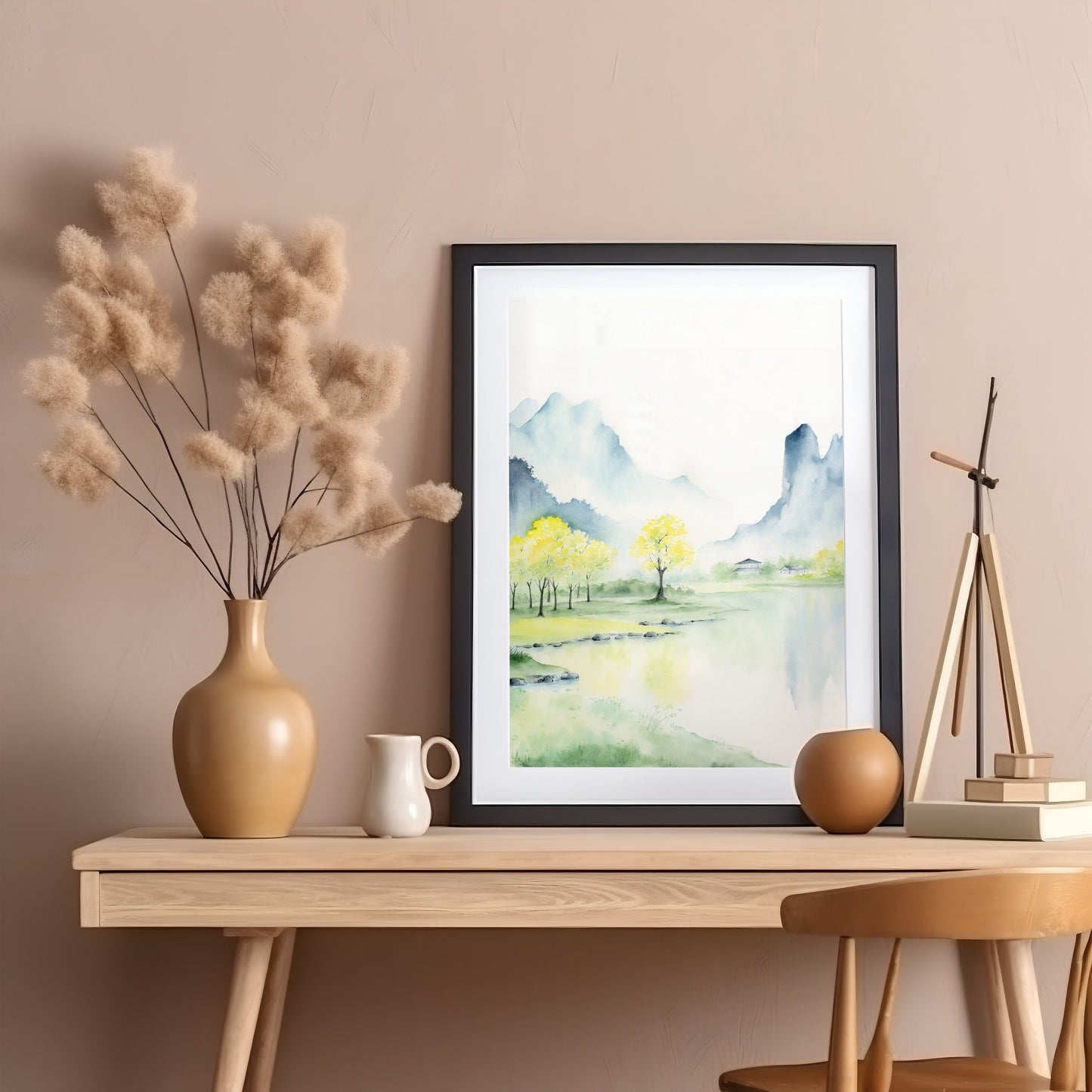 Summer Meadows | Oriental Landscape Watercolor Art Print