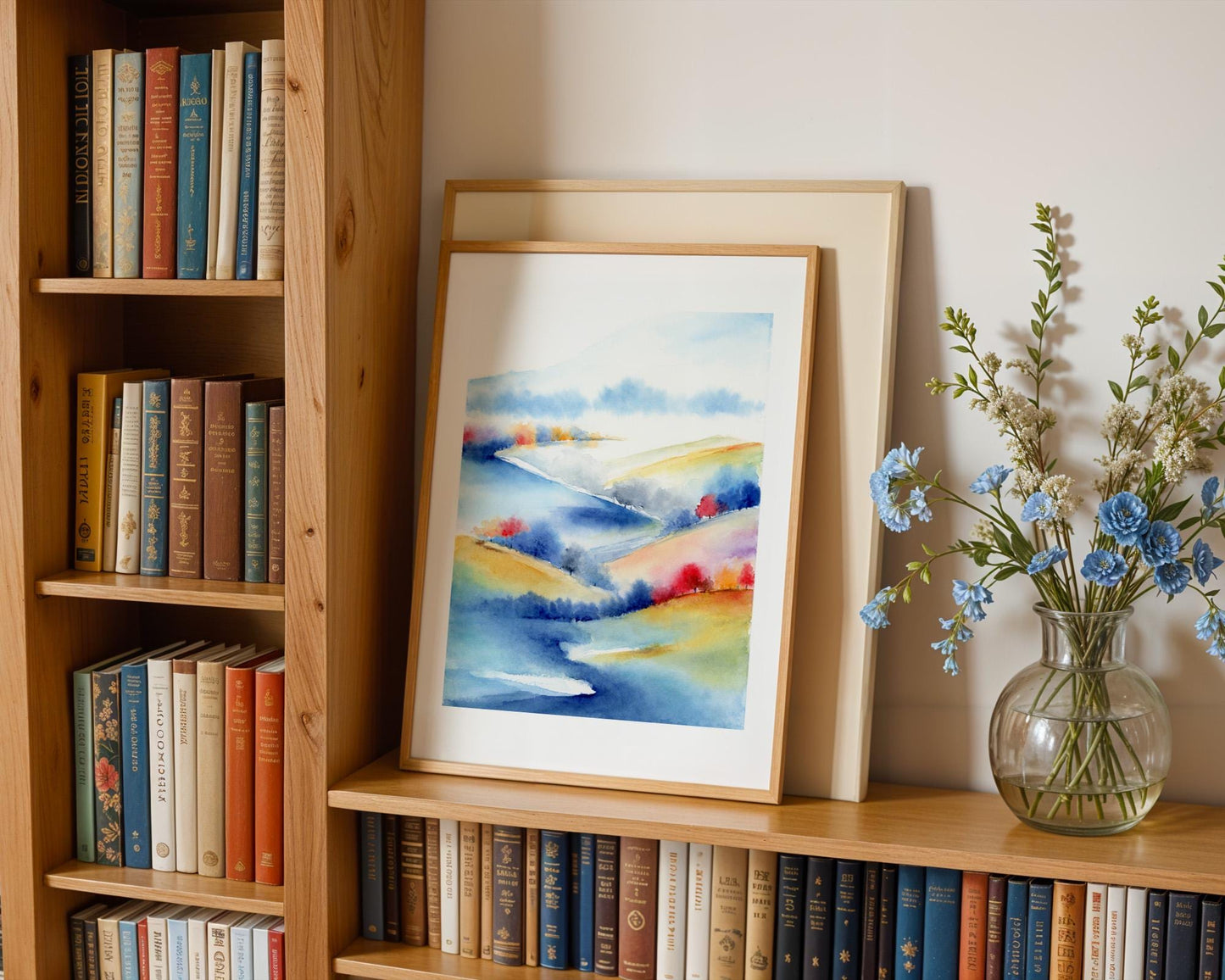 Chromatic Hills | Abstract Landscape Watercolor Art Print